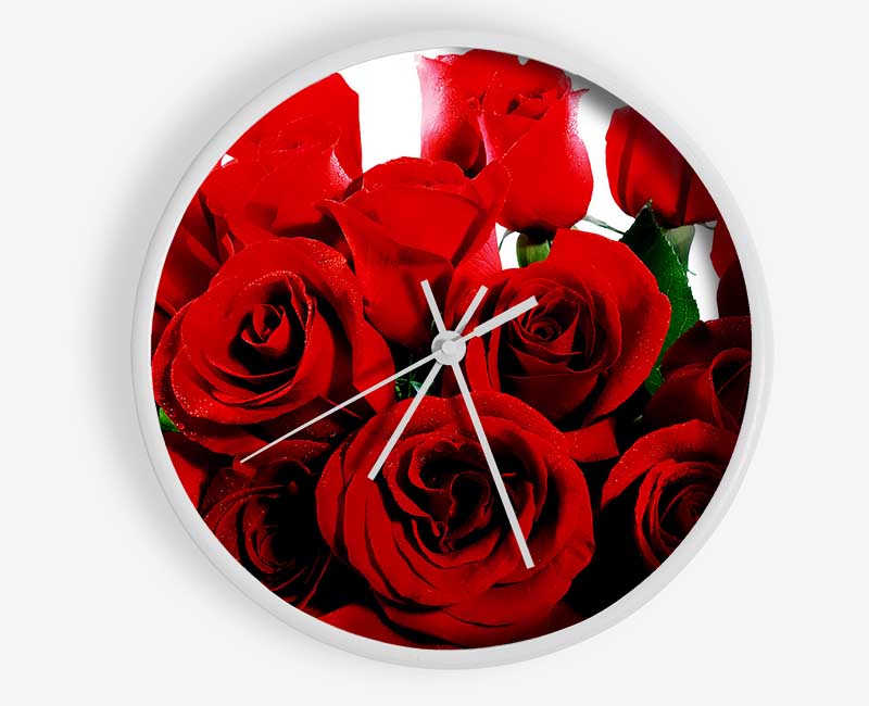 Bouquet Of Red Roses Clock - Wallart-Direct UK