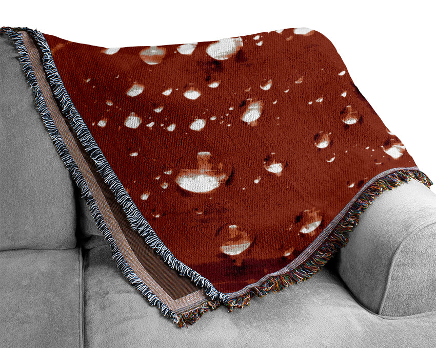 Red Water Droplets Woven Blanket