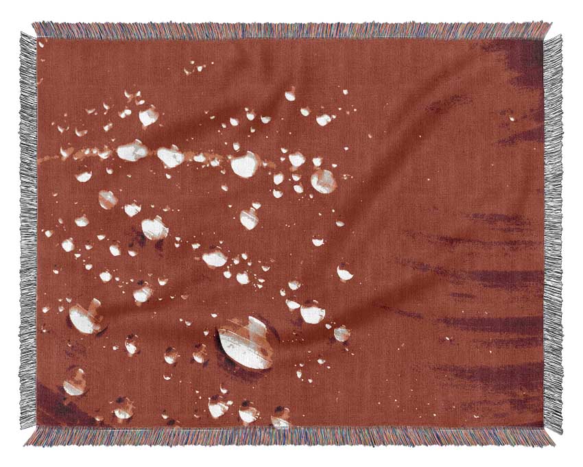 Red Water Droplets Woven Blanket