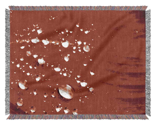 Red Water Droplets Woven Blanket