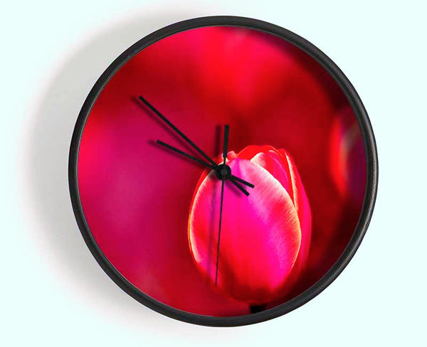 Pink Tulip Abstract Clock - Wallart-Direct UK