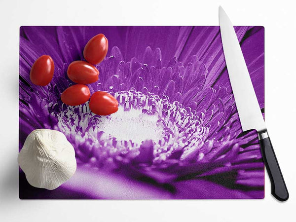 Daisy Centre Purple Glass Chopping Board