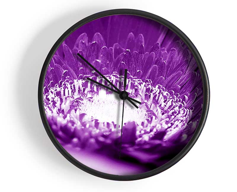 Daisy Centre Purple Clock - Wallart-Direct UK