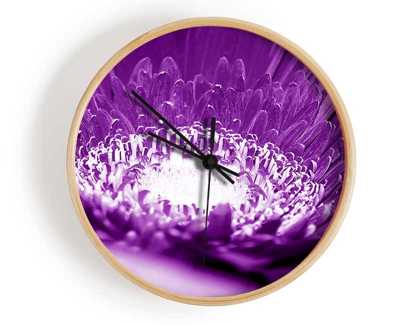 Daisy Centre Purple Clock - Wallart-Direct UK