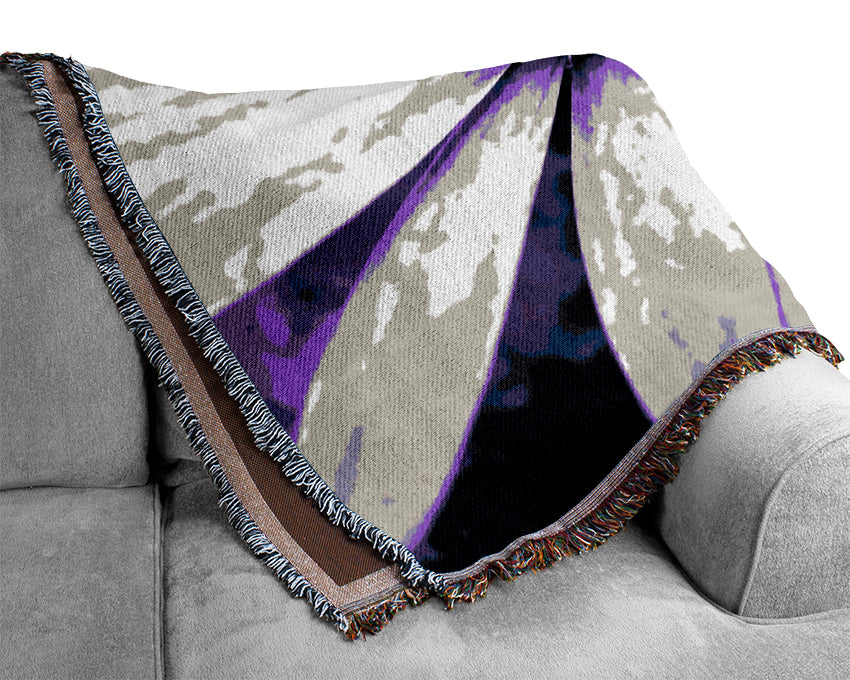 Purple Daisy Petals Woven Blanket