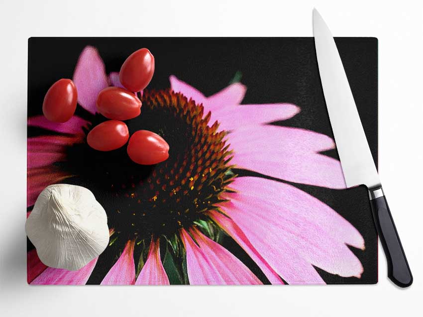 Pom Pom Daisy Centre Glass Chopping Board