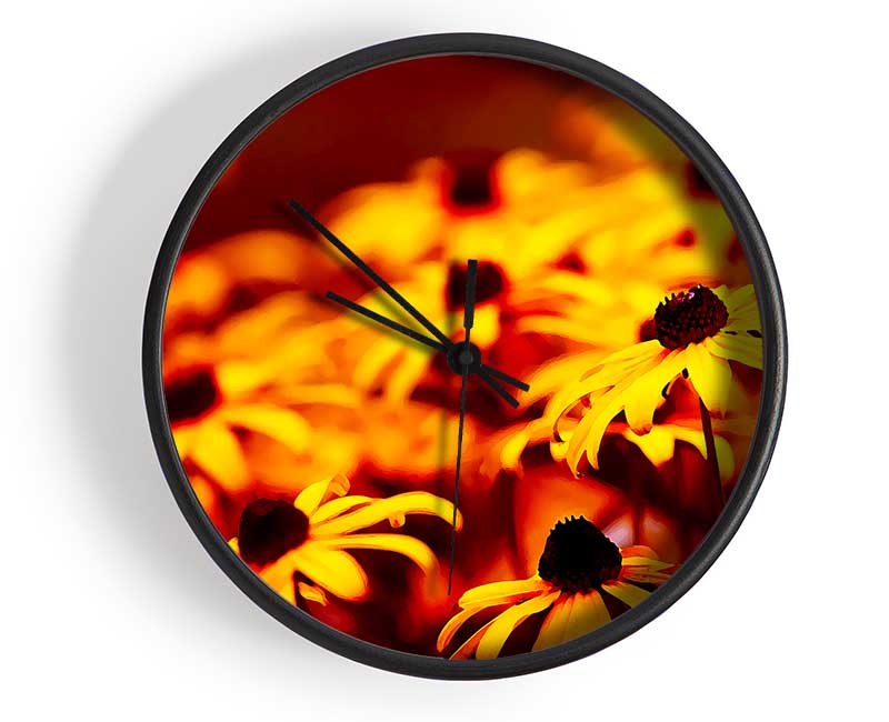 Daisies In Golden Sunlight Clock - Wallart-Direct UK