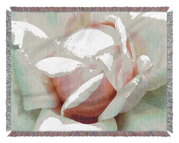 Soft Pink Rose Bud Woven Blanket