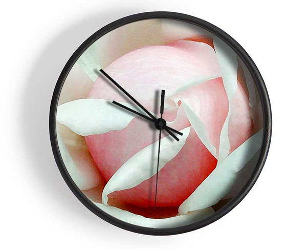 Soft Pink Rose Bud Clock - Wallart-Direct UK