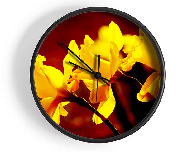 Golden Daffodil Parade Clock - Wallart-Direct UK