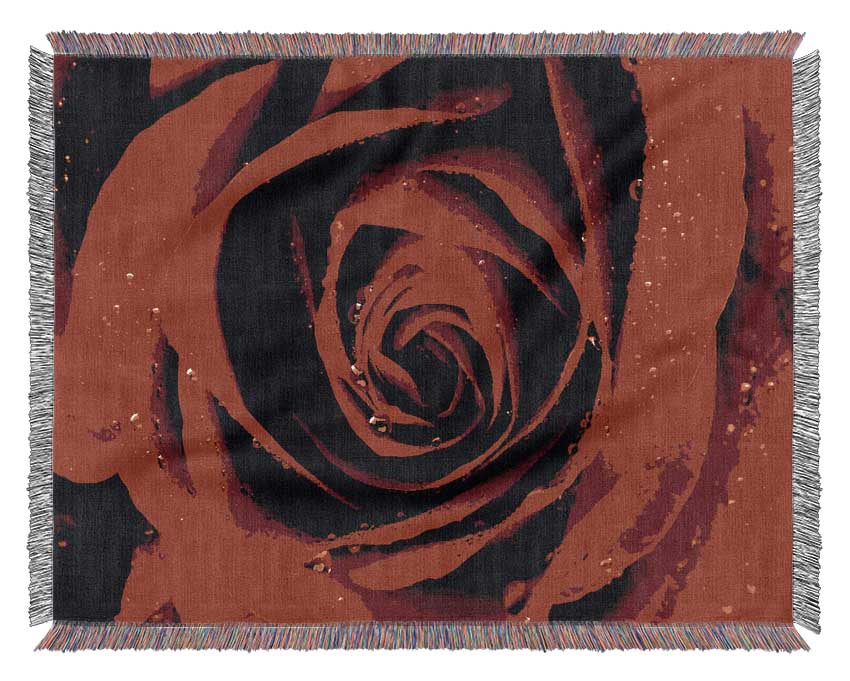 Close-Up Of A Red Rose Woven Blanket