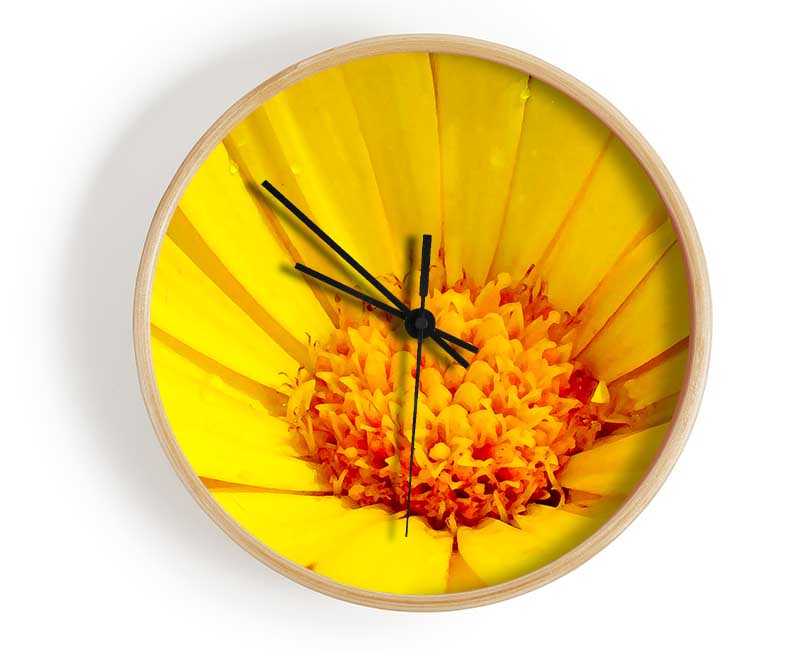 Golden Yellow Daisy Clock - Wallart-Direct UK