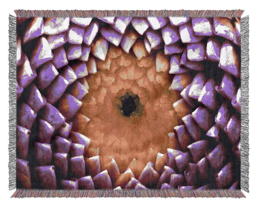 Purple Petal Delight Woven Blanket