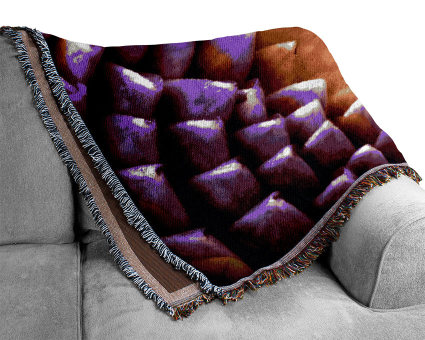 Purple Petal Delight Woven Blanket