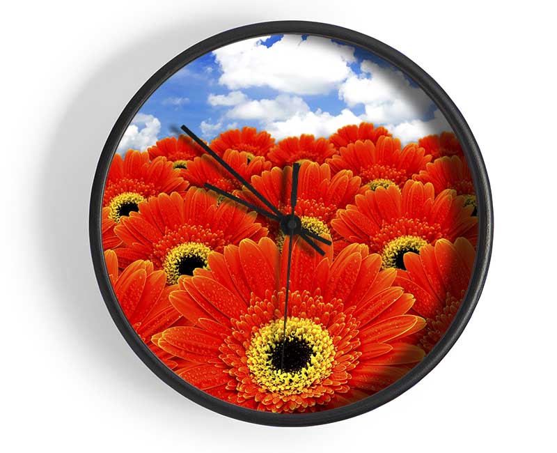 Orange Gerbera Heaven Clock - Wallart-Direct UK