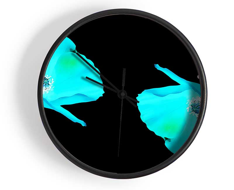 Blue Poppy Abstract Clock - Wallart-Direct UK