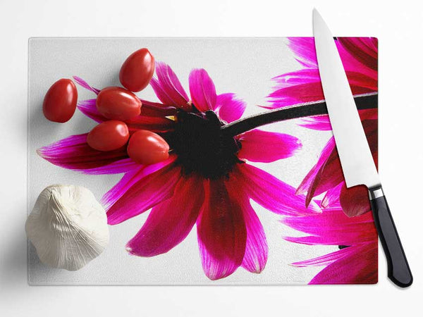 Stunning Pink Petals Bathed In Light Glass Chopping Board