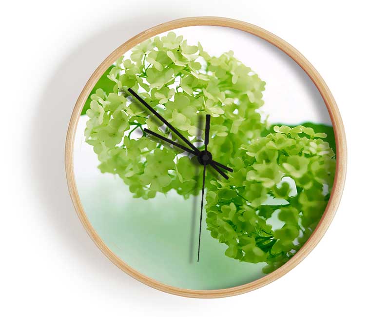 Green Rhododendron Clock - Wallart-Direct UK