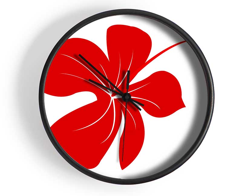 Red Bloom Clock - Wallart-Direct UK