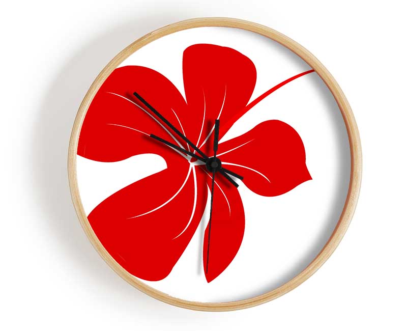 Red Bloom Clock - Wallart-Direct UK