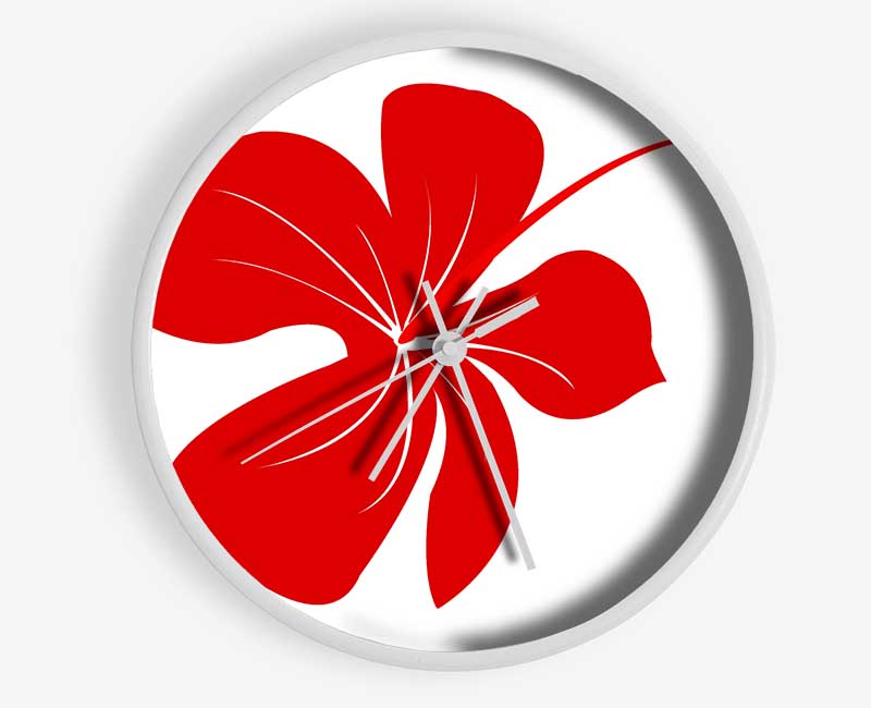 Red Bloom Clock - Wallart-Direct UK