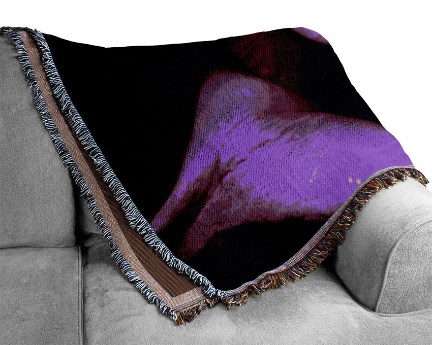 Purple Velvet Rose Woven Blanket