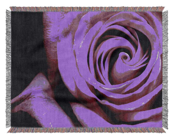 Purple Velvet Rose Woven Blanket