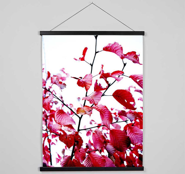 Red Leaves In Autumn Hanging Poster - Wallart-Direct UK