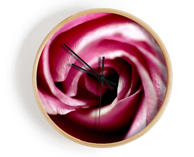 Pink Rose Centre Clock - Wallart-Direct UK