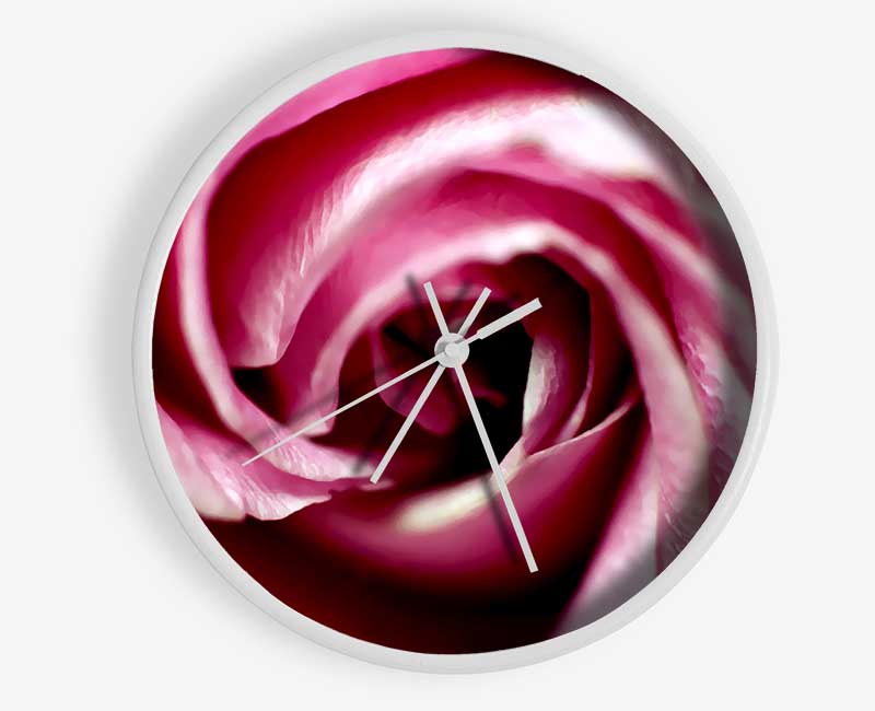 Pink Rose Centre Clock - Wallart-Direct UK