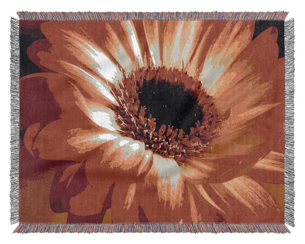 Red Daisy Petals Woven Blanket