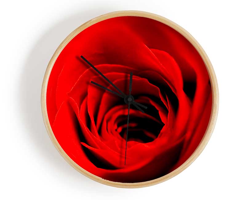 Soft Red Rose Close-Up Clock - Wallart-Direct UK