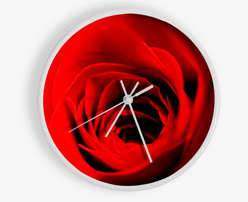 Soft Red Rose Close-Up Clock - Wallart-Direct UK