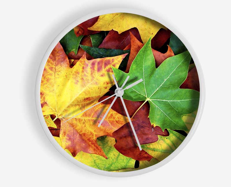 Autumn Leaves Fallen Clock - Wallart-Direct UK