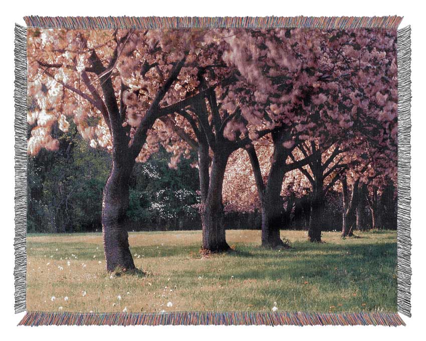 Cherry Blossom Lineup Woven Blanket