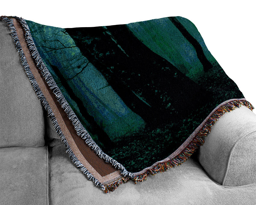 Emerald Whisper Woven Blanket