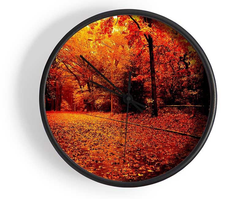 Fall In The Orange Forest Clock - Wallart-Direct UK