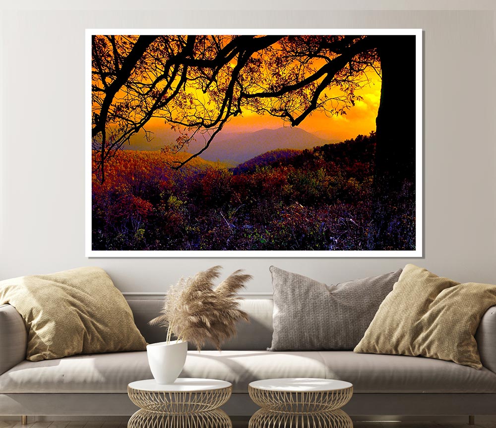 Autumn Dusk Print Poster Wall Art