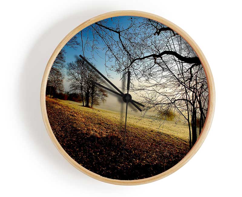 Autumn Foggy Morning Clock - Wallart-Direct UK