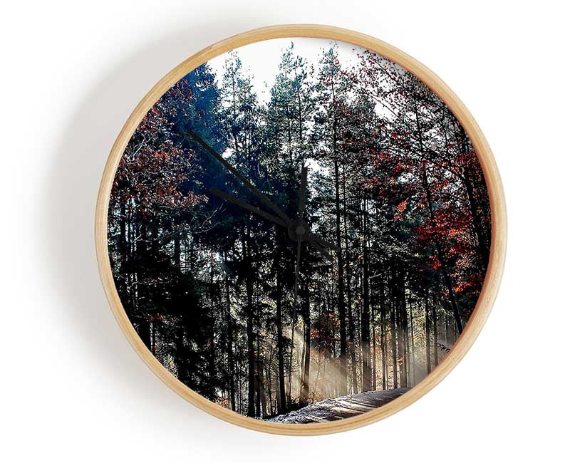 Forest Road In Winter Clock - Wallart-Direct UK