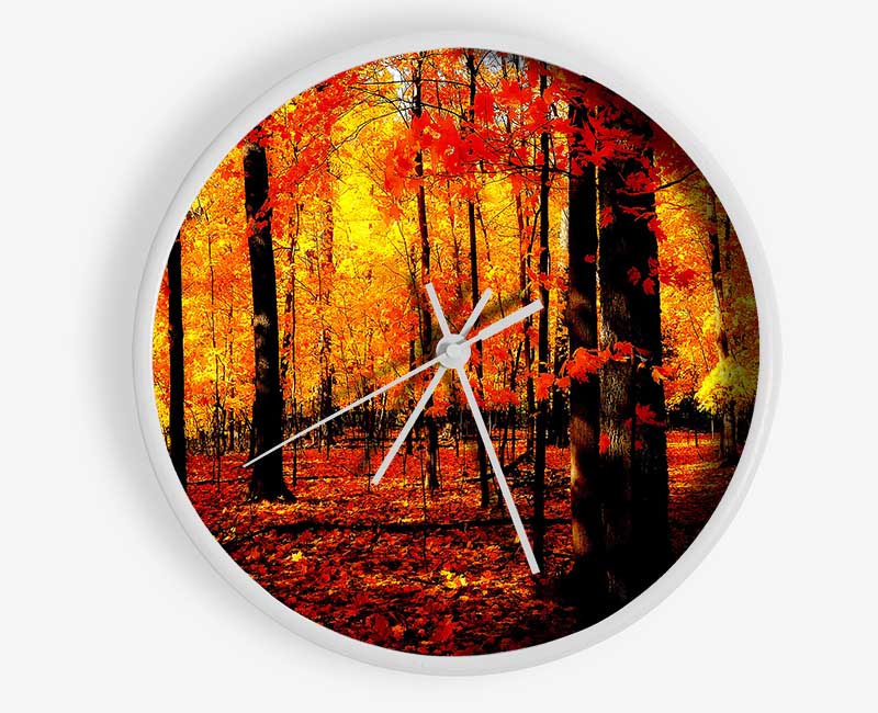 In The Depth Of The Orange Forest Clock - Wallart-Direct UK