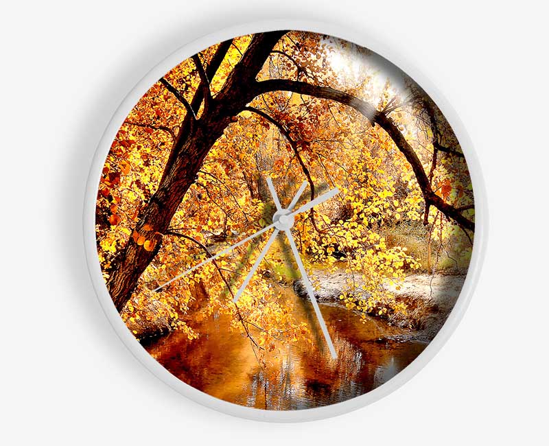 Creek In The Autumn Forest Clock - Wallart-Direct UK