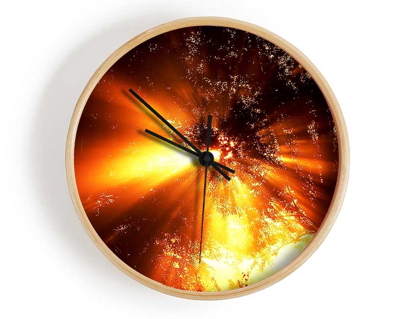 Sun Blaze Above The Winter Tree Clock - Wallart-Direct UK