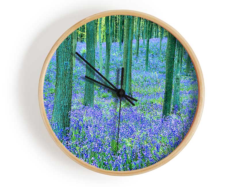 Bluebells In The Forest Clock - Wallart-Direct UK