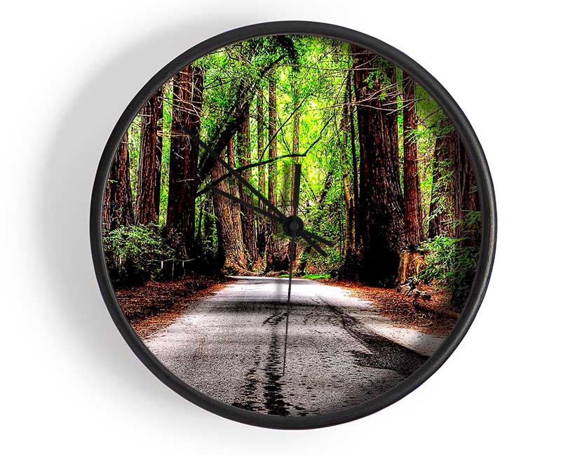 Green Forest Road Clock - Wallart-Direct UK