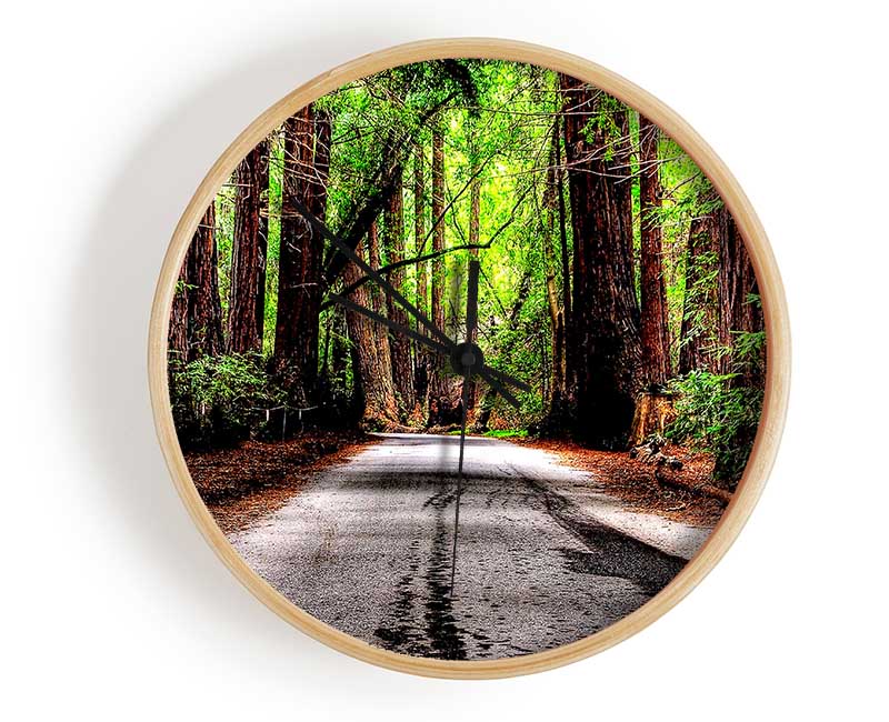 Green Forest Road Clock - Wallart-Direct UK