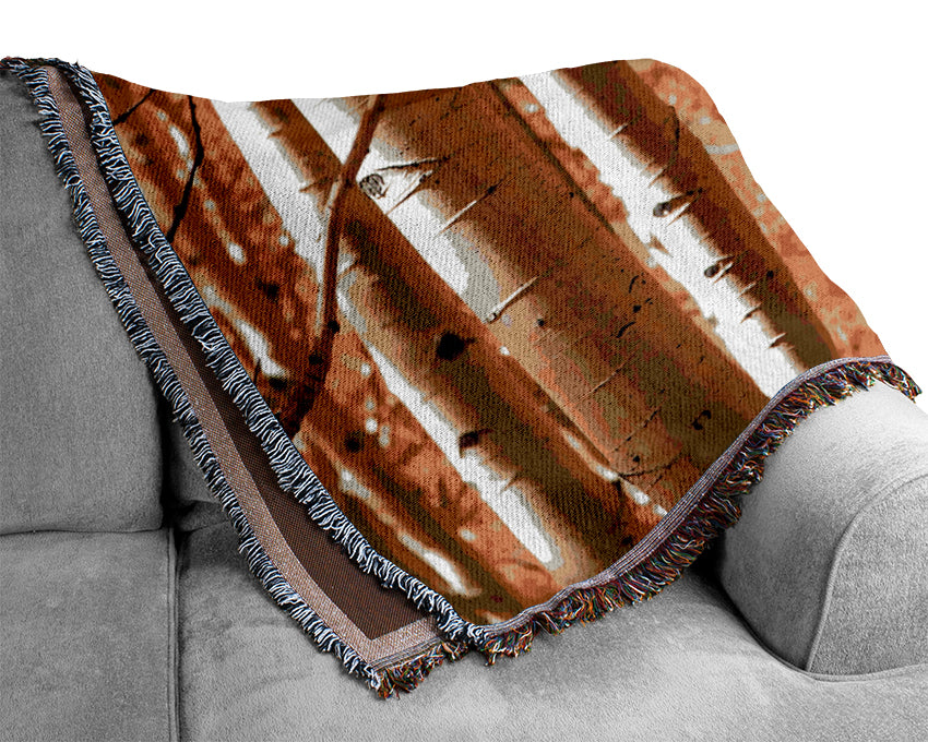 Birch Trees Woven Blanket