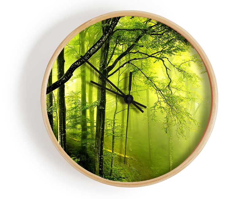 Beautiful Green Forest Clock - Wallart-Direct UK