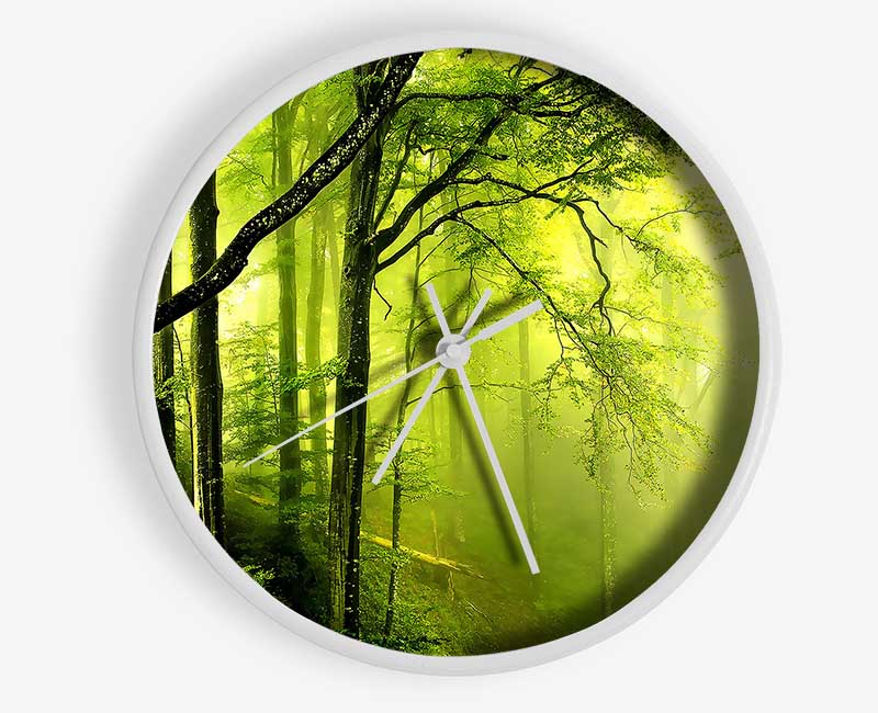 Beautiful Green Forest Clock - Wallart-Direct UK