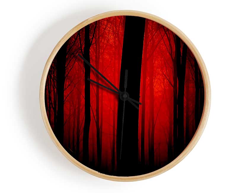 Blood Red Forest Clock - Wallart-Direct UK